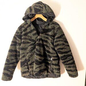 Gap Teen Reversible Sherpa Quarter-Zip Hoodie Popover size 12